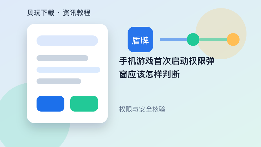手机游戏首次启动权限弹窗应该怎样判断