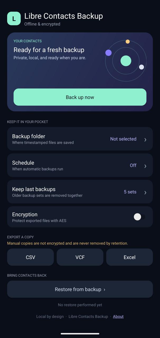 Libre Contacts Backup联系人备份 v2.7.1安卓版截图