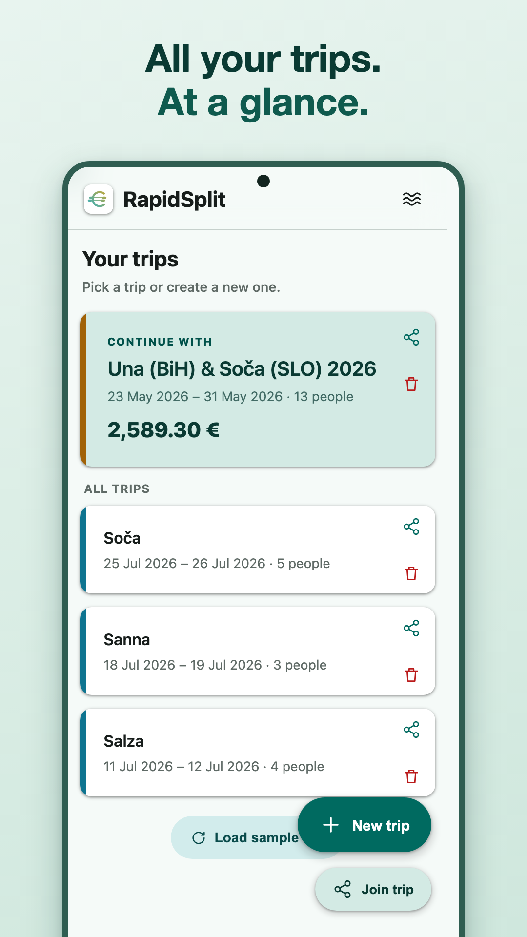 RapidSplit旅行费用分摊 v4.2.2安卓版截图