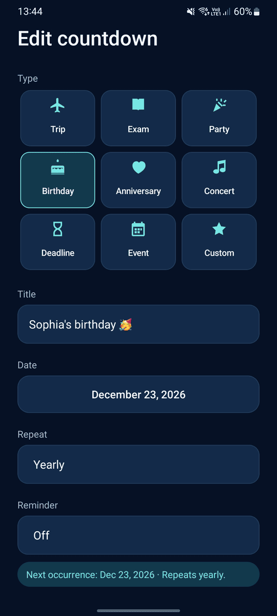 CountAway日期倒计时 v1.2.1安卓版截图