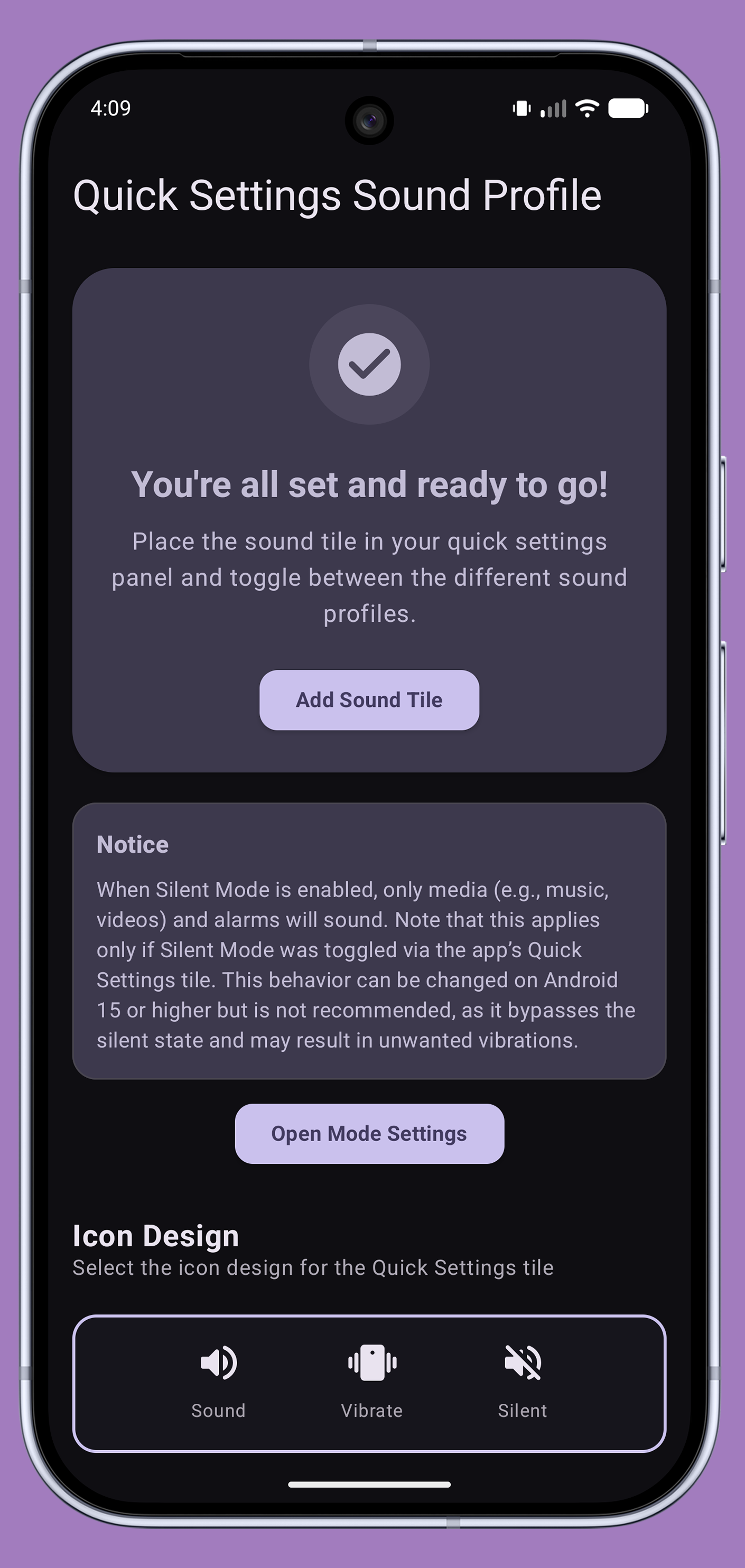 Quick Settings Sound Profile声音模式切换 v1.2.0安卓版截图