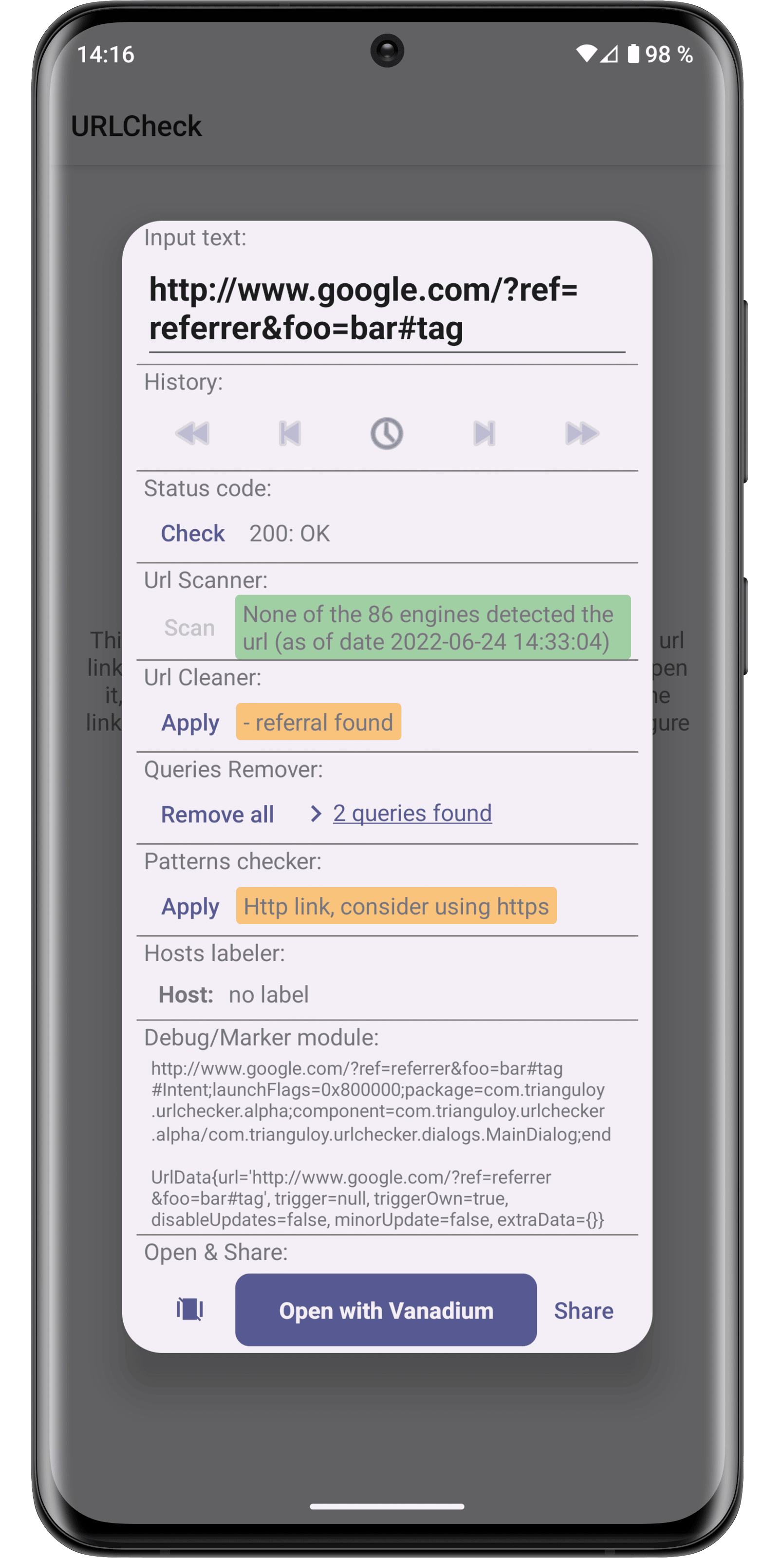 URLCheck链接检查工具 v3.5安卓版截图