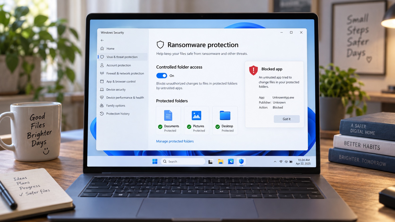 Windows受控文件夹访问怎么用？拦截陌生程序与正常应用无法保存排查